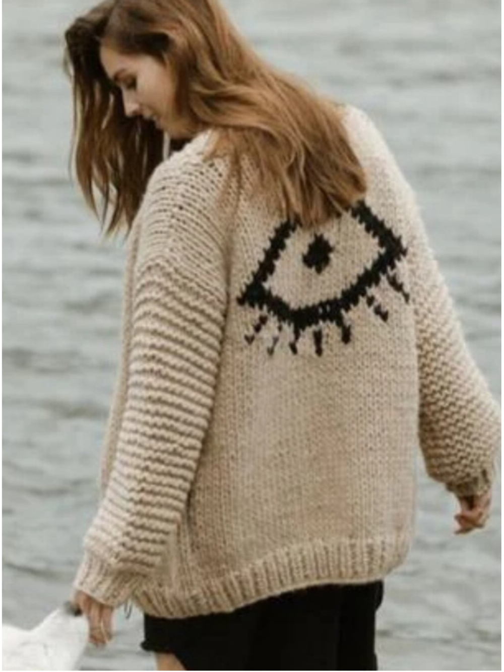 Jackson Rowe I See You Cardigan Sweater Third Eye Soft Cozy Artsy Boho Baggy